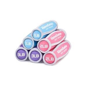 AboveGenius Unisex Blue Pink Purple Hand Weights Soft‎ Dumbbells Set of 6